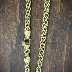REDUCED 18k Gold Chain Wheat Link