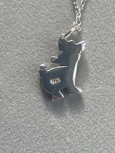 silver cow necklace