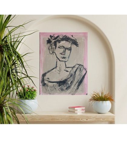 Original Painting Irish  Figurative Roman Statue Painting Original Art contemporary Irish art