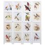 4-Panel Room Divider White 140x165 cm Bird Image 3