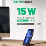 Wireless Charger, 15W Fast Wireless Charging Stand Qi Certified Sleep-friendly Adaptive Light & Dual Charging Modes for iPhone 15 14 13 12 11 Pro Max XR Plus Samsung S23 S22 Google Pixel LG etc Image 5