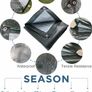 Heavy Duty Tarp Tarpaulin Reinforced Eyelets Thick 4mx6m 13ftx19ft (140g/m) PE Tarpaulin Waterproof Sheet Silver Army Green Premium Quality Cover Tarp for Outdoor Camping Image 3