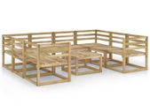 9 Piece Garden Lounge Set Green Impregnated Pinewood