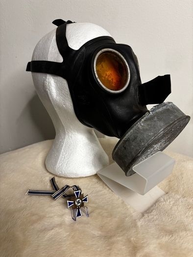 German WW2 Mothers Cross + Gas Mask