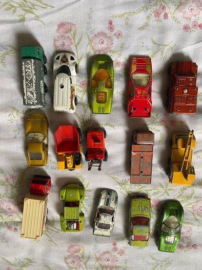 toy cars Selling all 14 together as a "Vintage Lesney Matchbox Job Lot