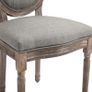 Set of 4 grey wash fabric rustic dining chairs Image 3