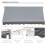 4 x 2.5m Manual Retractable Patio Awning Window Door Sun Shade - Grey Image 4