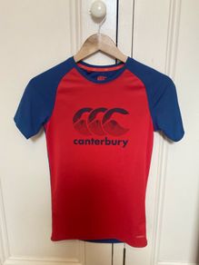 Boys Canterbury Vapodri Red and Blue T- Shirt Age 12 Years
