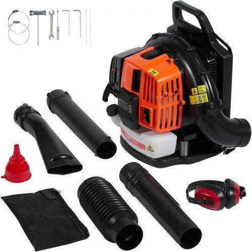 Backpack Leaf Blower, 63CC 2-Cycle Gas Leaf Blower with 1.89L Fuel Tank, 1110CFM Air Volume 220MPH Speed, Ideal for Lawn Care,
