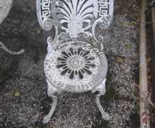 vintage patio table and 2 chairs