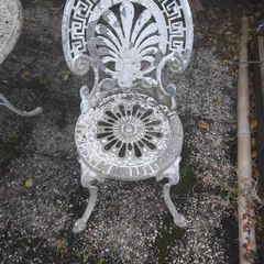 vintage patio table and 2 chairs