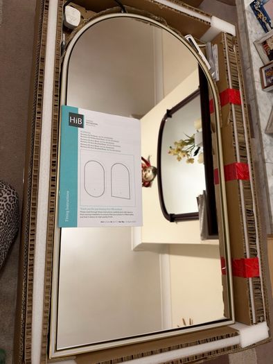 mirror HiB Romana Arch 50 LED Bathroom Cabinet  500mm (Brushed Brass Finish)