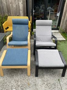 Ikea POANG rocking-chairs and footrests