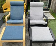 Ikea POANG rocking-chairs and footrests