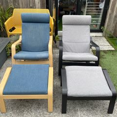 Ikea POANG rocking-chairs and footrests