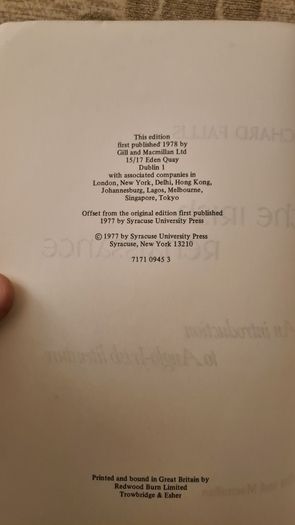 The Irish Renaissance An Introduction To Anglo - Irish Literature. By Richard Fall Is. Vivid Faces The Revolutionary Generation In Ireland. 1890-1923. By R. F. Foster. First Edition. Paperback With In Very Good Condition.  In Good Condition. 33.
