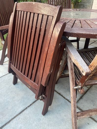 Teak garden table & chairs