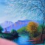 Large Vintage Peruvian Landscape Oil Painting 1993 - Ancash - Signed Angel Rodriguez - Framed Image 4