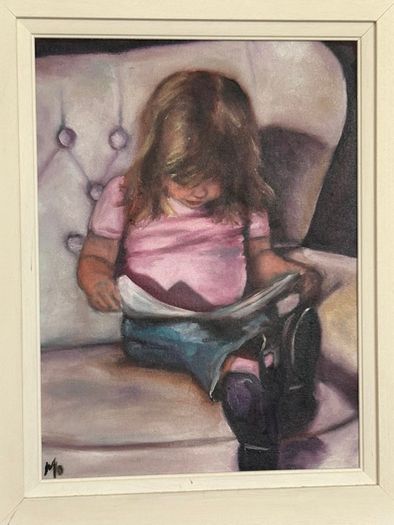 Maureen O'Mahony Oil on canvas 'Girl with book'