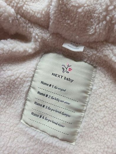 Upto1month, Bnwot Next Cream Floral Quilted Borg Fleece Hooded Jacket
