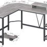 Computer desk, L-shaped Corner Desk with 2-Layer Storage,Large PC Laptop Table with Monitor Stand and CPU Stand,Gaming Desk Writing Table for Office Home Image 2