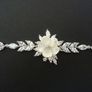Vintage Style Wedding Bridal Lucite Flower Silver Bracelet Image 5