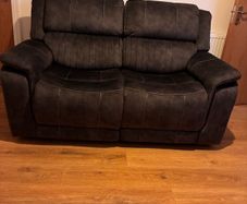 X2 2 seater grey suede recliner couch