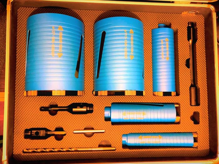 Core Bit Set In Case Top Quality , Laser Welded, 10mm Segments