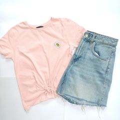 Ladies / Teen Girls T-shirt and Denim Shorts Size 8