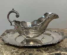 silver plated gravy sauce boat