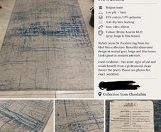 Louis De Poortere Mad Men Bronx Azurite Rug