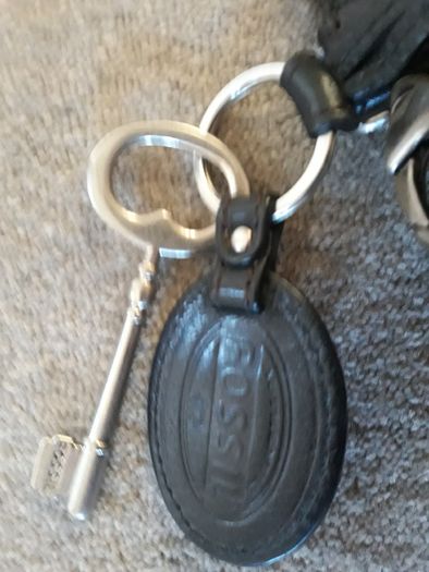 Black Fossil Leather Handbag