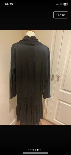 Vintage Ghost London black viscose dress - size 12