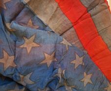 SALE!  Silk and Cotton Blend US Flag Scarf