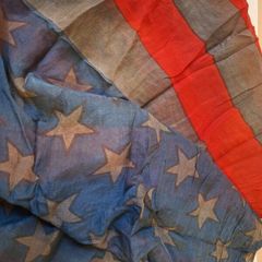 SALE!  Silk and Cotton Blend US Flag Scarf