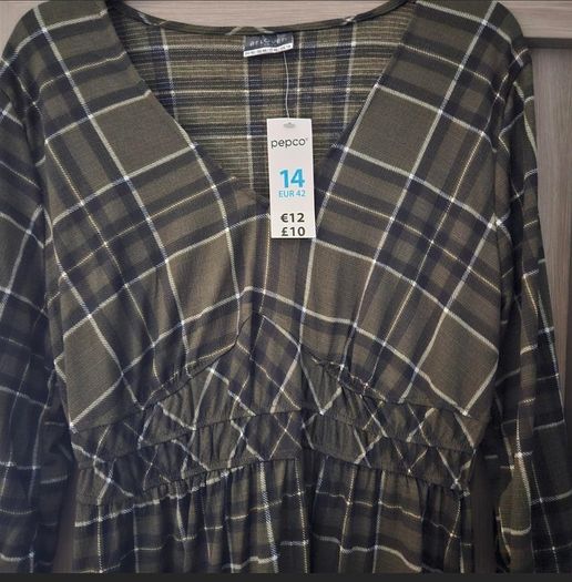 BNWT Khaki check dress
