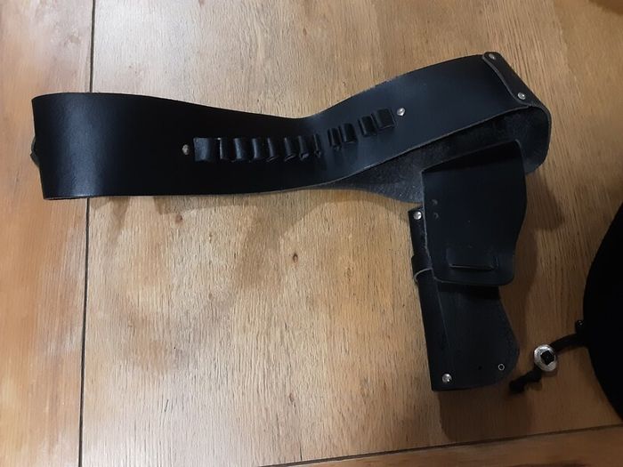 Premium Western Set - 100% Wool Cowboy Hat Size 57 & Genuine Leather Gun Belt Rig