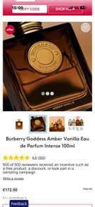 BUrBERRY Goddess Amber Vanilla 100ml parfum for her