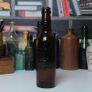 32 - Vintage Kiloh Beer Bottle Embossed Letters Brown Glass Cork Image 2