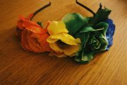 rainbow hairband- perfect for pride parade or Halloween