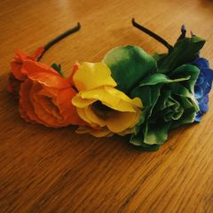 rainbow hairband- perfect for pride parade or Halloween