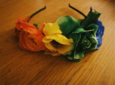 rainbow hairband- perfect for pride parade or Halloween