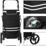 _Shopping cart, Shopping cart, foldable, with cooler bag, versatile, removable bag, wheels, sturdy, Black Image 3