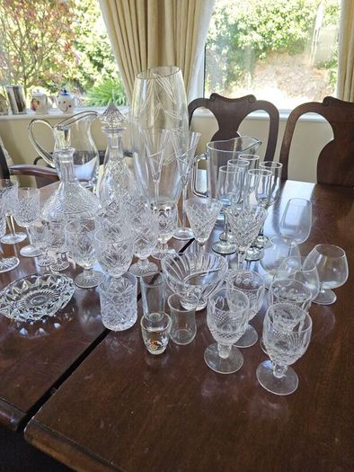 Large Job Lot - Various Crystal and Glass - Glasses, Decanters, Vases