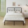Small Double Bed Frame 4ft with Curved Headboard, 3/4 Bed Metal with Steel Slats, 36 cm High Image 7