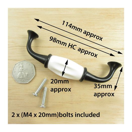 White Ceramic Handle 2 Sizes To Choose