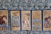 Set of 5 hand made African prints