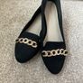 Brand new size 40 black suede shoes with gold chain detail carvela Image 3