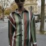 Fab Zara Green & Brown Satin Stripe Shirt  Size XL runs big UK 14 Image 2