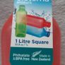 Sistema 1L Square Water Juice Bottle Orange New Home Office School College Image 2